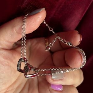 FINAL PRICE🔥Brighton Silver red Heart double Bracelet